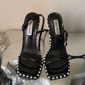 Steve Madden Black Heels with Sparkling Accents